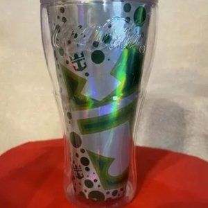 Royal Caribbean 2017 Large Plastic Insulated Tumbler With Lid Coca Cola Logo GRN